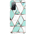 Etui cienkie do do Samsung Galaxy S20 FE, Slim, Marmur, turkusowe