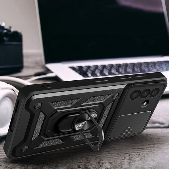 Etui pancerne do Samsung Galaxy A36 5G, CamShield Slide, czarne + Szkło Hartowane 9H