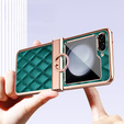 Etui do Samsung Galaxy Z Flip5 5G, Rhombus Grid, zielone