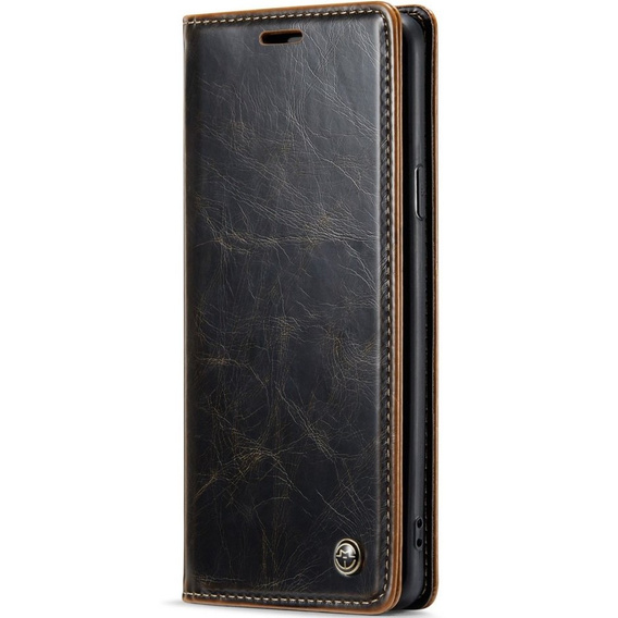 Etui z klapką CASEME do Samsung Galaxy S9, Waxy Textured, kawowe