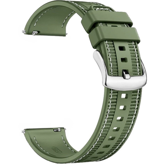 Pasek silikonowo nylonowy Uniwersalny 22mm, Zielony
