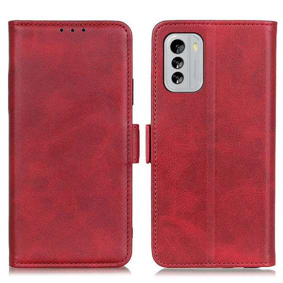 Etui z klapką do Nokia G60 5G, Wallet PU Leather Case, czerwone