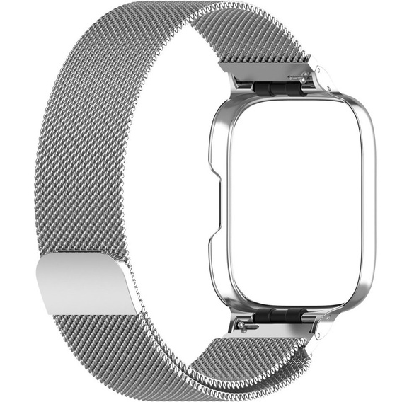 Pasek Bransoleta Milanese z Etui do Xiaomi Redmi Watch 3 Active, Srebrny