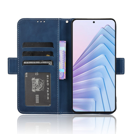 Etui z klapką do Xiaomi Redmi Note 14 4G, Card Slot, granatowe