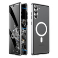 Etui Magnetic Dual Glass MagSafe do Samsung Galaxy S24, srebrne
