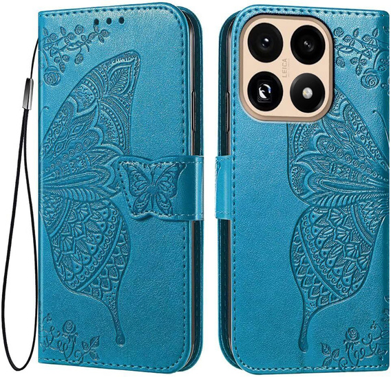Etui z klapką do Xiaomi 15T, Butterfly, niebieskie