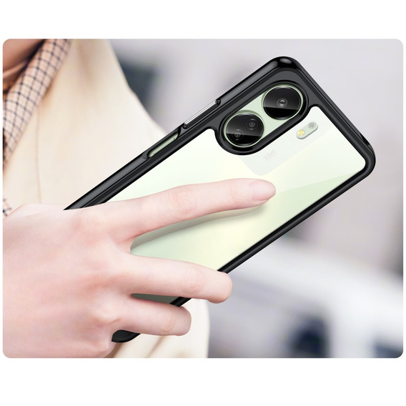 Etui do Xiaomi Redmi 13C / Poco C65, Fusion Hybrid, przezroczyste / czarne