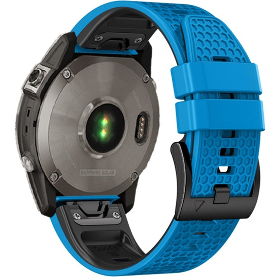 Pasek Silikonowy do Garmin Fenix 5/6/7 Forerunner 965/955/945/935 22mm, Niebieski / Czarny