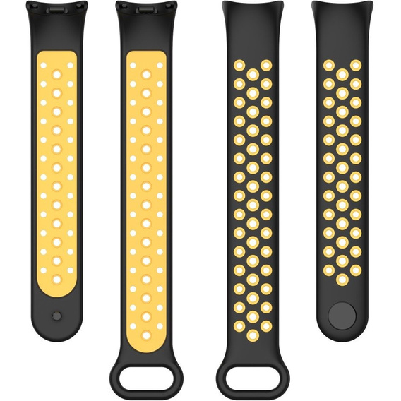 Pasek Silikonowy do Xiaomi Smart Band 10 / 9 / 8, Czarny / Żółty
