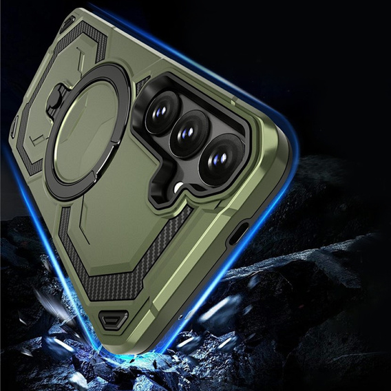 Etui magnetyczne do Samsung Galaxy A57 5G z podstawką, zielone