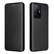 Etui z klapką do Xiaomi 11T / 11T Pro, Carbon Fiber Folio Flip, czarne