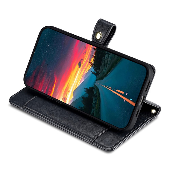 Etui z klapką do Motorola Moto G15 / G15 Power, Wallet Zipper Pocket, czarne