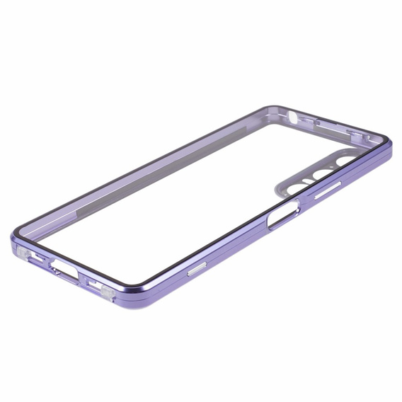 Etui do Sony Xperia 1 V, Magnetic Dual Glass, fioletowe