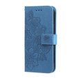 Etui portfelowe z motywem kwiatowym do Honor 400 Lite – Niebieskie