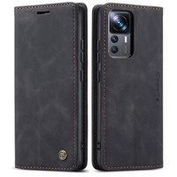 Etui CASEME do Xiaomi 12T / 12T Pro, Leather Wallet Case, czarne