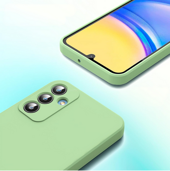 Etui do Samsung Galaxy A15, Silicone Lite, zielone + szkło 9H