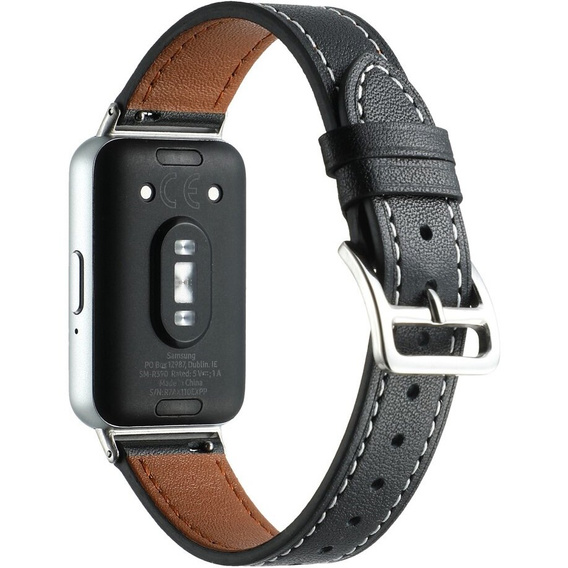 Pasek Skórzany do Samsung Galaxy Fit 3, Czarny