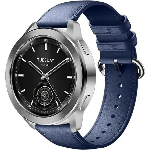 Skórzany Pasek uniwersalny 22mm, z owalną klamrą, Niebieski