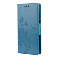 Etui z klapką do Samsung Galaxy A12 / M12 / A12 2021, Butterfly, niebieskie