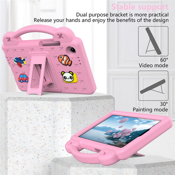 Etui do Lenovo Tab One, Cute Patterns, z podstawką, różowe