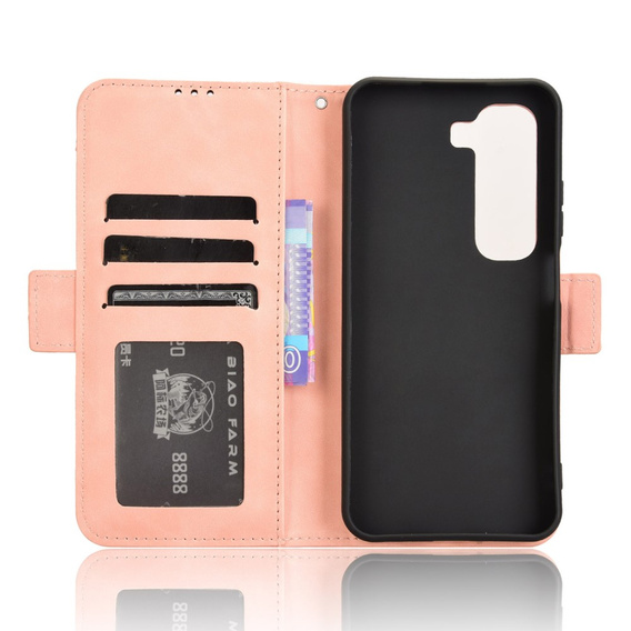 Etui z klapką do Infinix Hot 50 4G, Card Slot, różowe