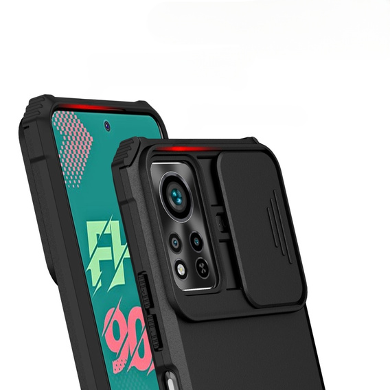 Etui pancerne do Infinix Hot 11s, Obudowa Camshield Case z podstawką, Czarne