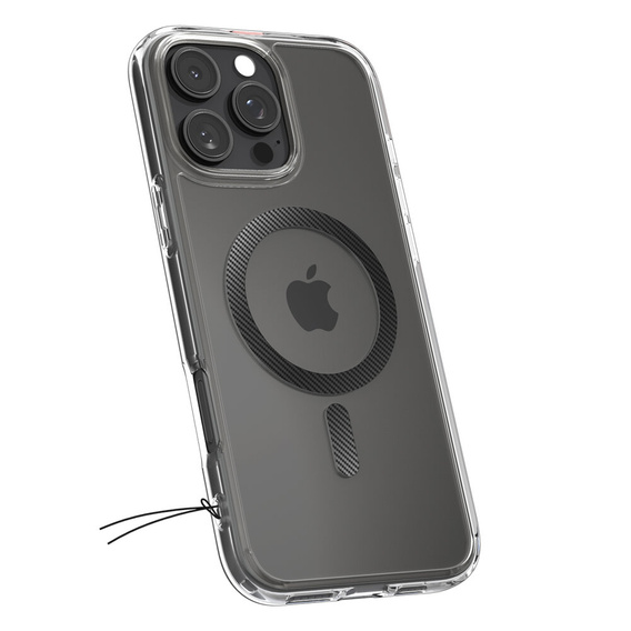 Etui z MagSafe Spigen do iPhone 16 Pro Max, Ultra Hybrid, przezroczyste + Szkło Hartowane 9H