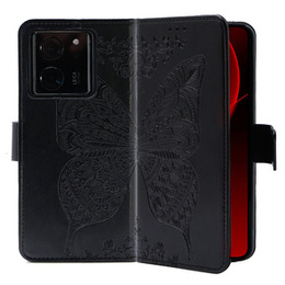 Etui z klapką do Xiaomi 13T / 13T Pro, Butterfly, czarne
