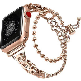 Kobieca bransoleta do Apple Watch 1/2/3/4/5/6/7/8/9/10/11/SE Ultra 1/2/3 42/44/45/46/49mm, Różowe złoto