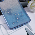 Etui do Samsung Galaxy S20 FE, Glitter Flower, niebieskie