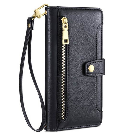 Etui z klapką do Xiaomi Poco F8 Pro, Wallet Zipper Pocket, czarne