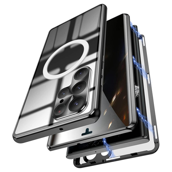 Etui Magnetic Dual Glass MagSafe do Samsung Galaxy S22 Ultra, czarne