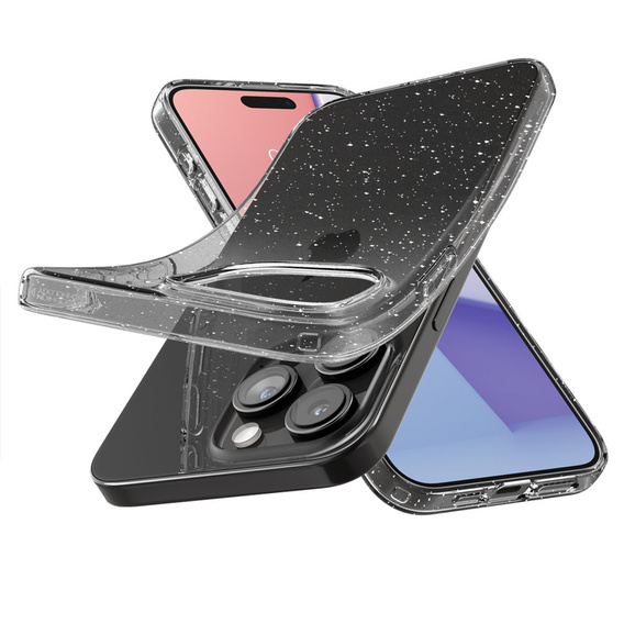 Etui Spigen do iPhone 15 Pro, Liquid Crystal Glitter, Przezroczyste / Brokatowe