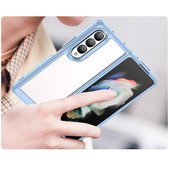 Etui ERBORD do Samsung Galaxy Z Fold 4 5G, Hybrid Case, Baby Blue
