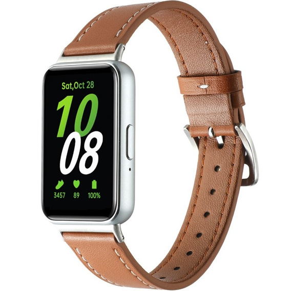 Pasek Skórzany do Samsung Galaxy Fit 3, Brązowy