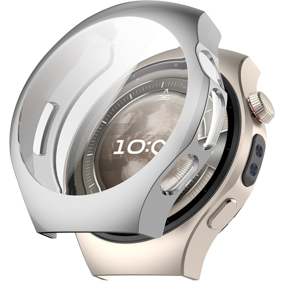 2w1 Etui z Osłoną na ekran do Huawei Watch 5 46mm, Srebrne