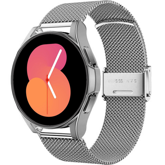 Bransoleta + Etui z Osłoną na Ekran do Samsung Galaxy Watch 5 44mm, Srebrny