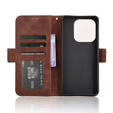 Etui z klapką do Xiaomi Redmi Note 14 4G, Card Slot, brązowe