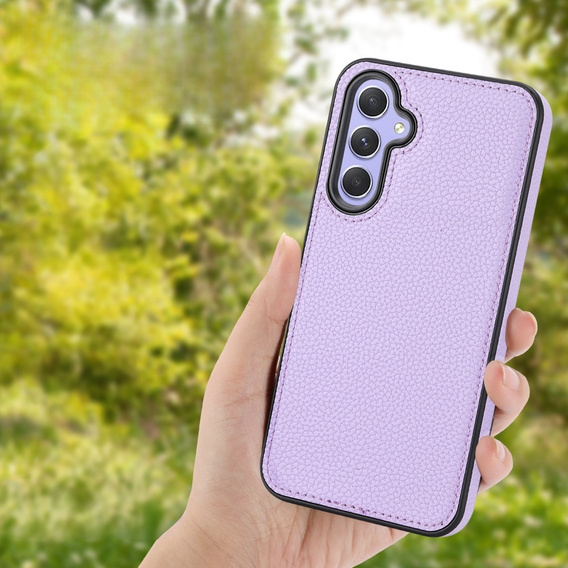 Etui skórzane do Samsung Galaxy A05s, Obudowa Lychee leather Case, fioletowe