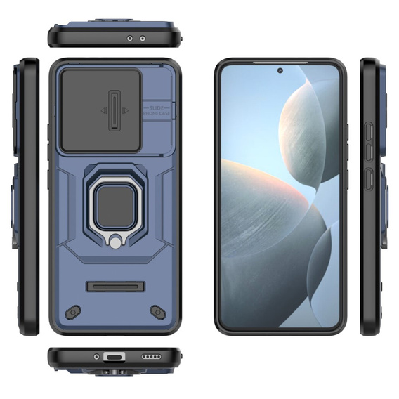 Etui KickStand Camera Lens do Xiaomi Poco F6 Pro, niebieskie