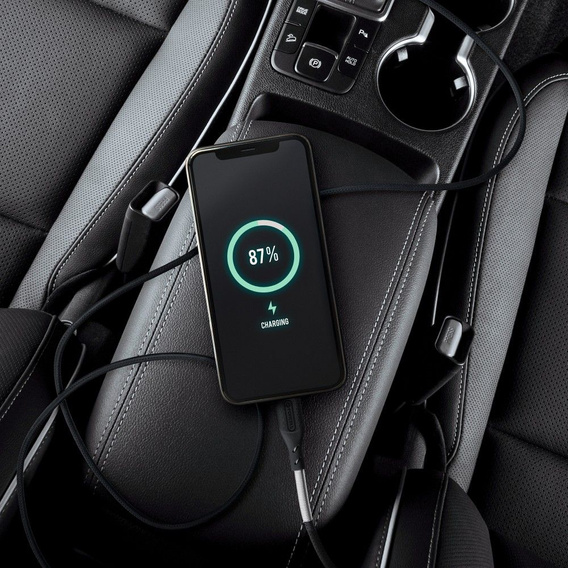 Karbonowy Kabel USB Lightning 12W do Apple CarPlay, 100cm