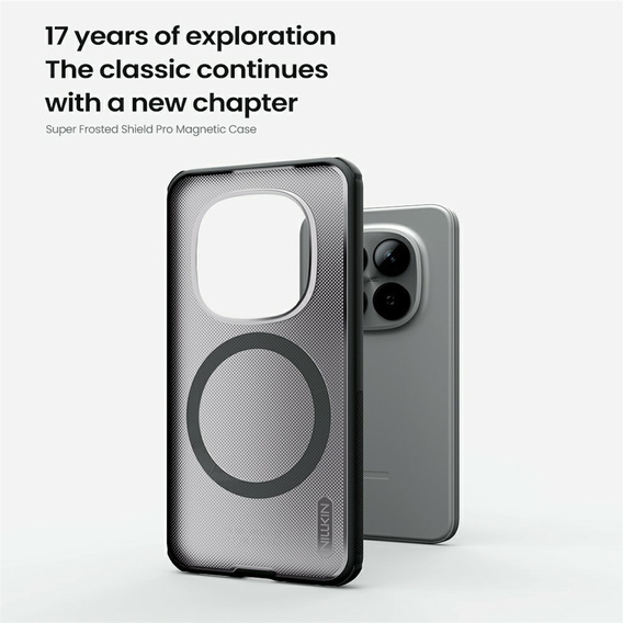 Etui Nillkin Frosted Shield Pro MagSafe do Xiaomi Redmi Note 15 Pro Plus 5G – przezroczyste / czarne