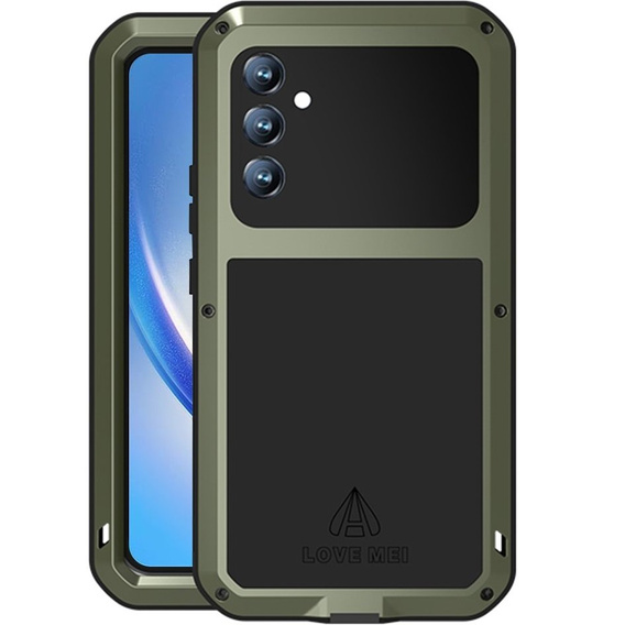 Etui Love Mei do Samsung Galaxy A34 5G, pancerne ze szkłem, zielone