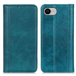 Etui do Iphone 16E, Wallet Litchi Leather, niebieskie