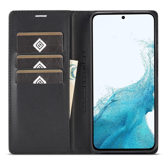 Etui z klapką do Samsung Galaxy A56 5G, Carbon LC.IMEEKE, czarne