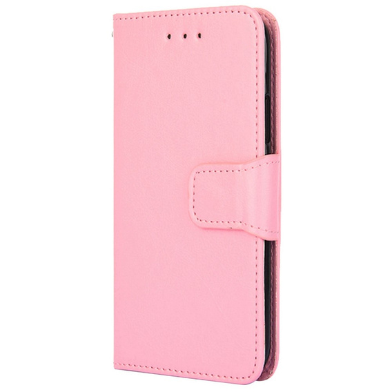 Etui z klapką do TCL 305i, PU Leather Wallet Case, różowe