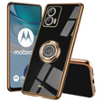 Zestaw Etui do Motorola Moto G53 5G, Electro Ring, Czarne + szkło