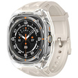 Pasek silikonowy z obudową ochronną do Samsung Galaxy Watch Ultra 47mm (2025 / 2024) – Beżowy, antywstrząsowy