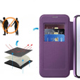 Etui z klapką do Samsung Galaxy A56 5G, RFID Wallet MagSafe z ochroną aparatu, fioletowe