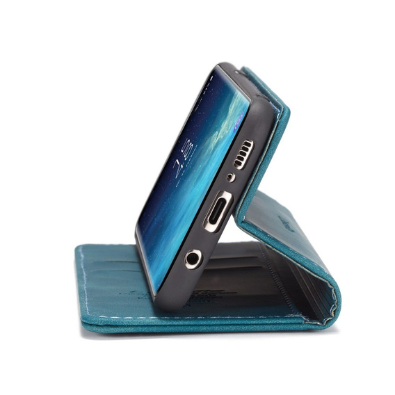 Etui CASEME do Samsung Galaxy S8, Leather Wallet Case, niebieskie